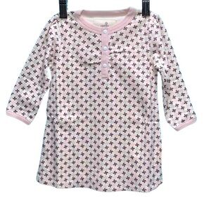 ENDUE Organic Pima Cotton Designer Soft Pink Purple Dress Piece 12-18m New